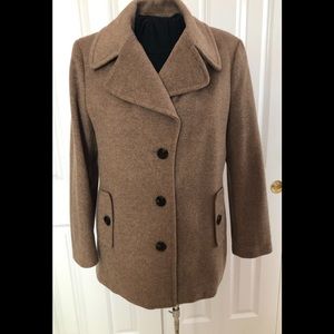 Camel tan wool blend coat/jacket sz14